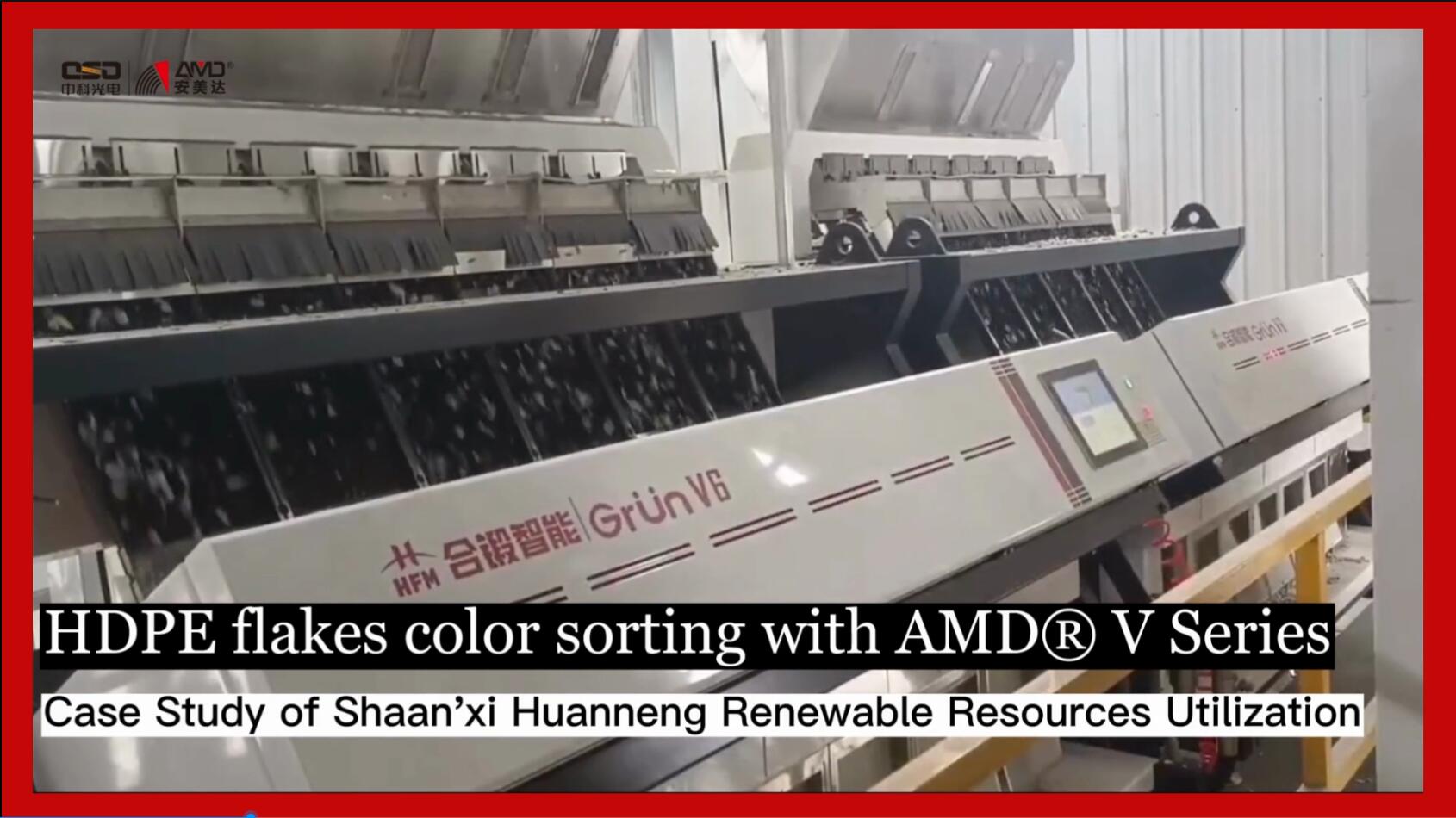 AMD® V Serisi Ayırıcı ile HDPE tanecikleri renk ayrımı
